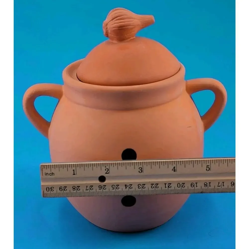 Vintage Garlic Keeper Terra Cotta Garlic Container Kitchen Storage Cooks Club